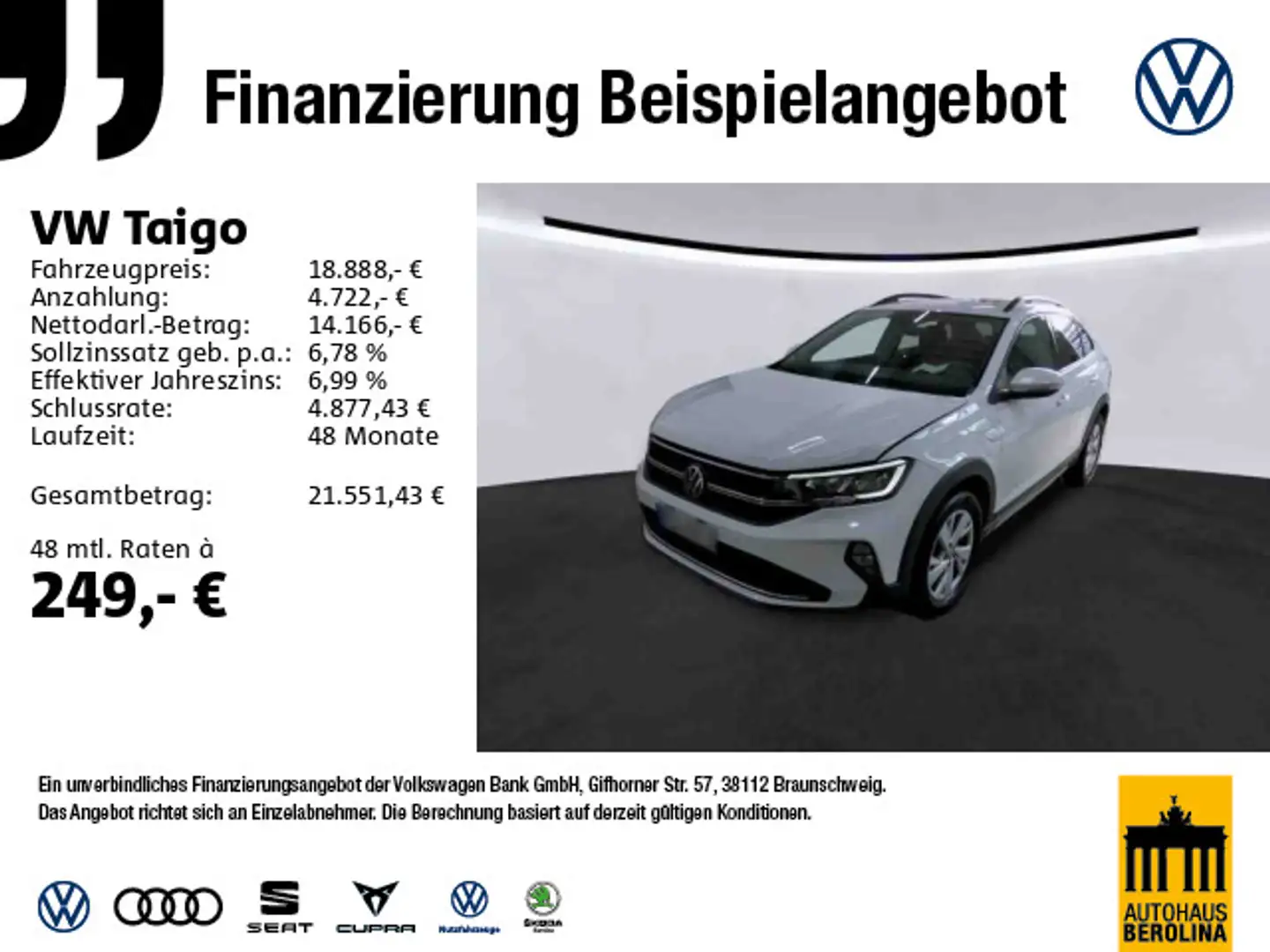 Volkswagen Taigo 1.0 TSI Life *App-Connect*PDC*LED*SHZ* Weiß - 1