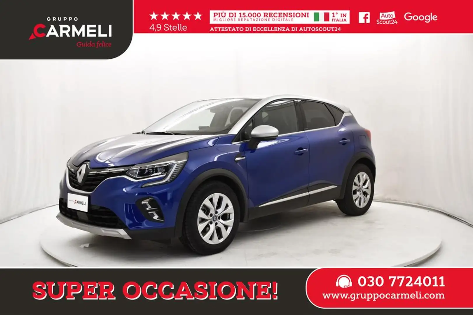 Renault Captur 1.6 plug-in hybrid Intens E-Tech 160cv auto my21 Bleu - 1