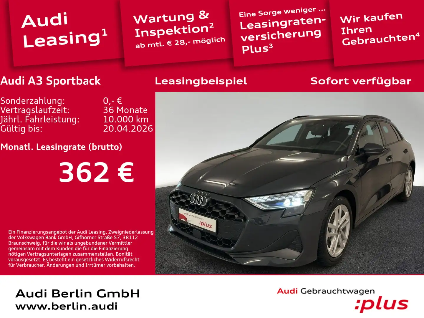 Audi A3 TFSI e 40 e S tr. LED RFK NAVI HUD Grau - 1