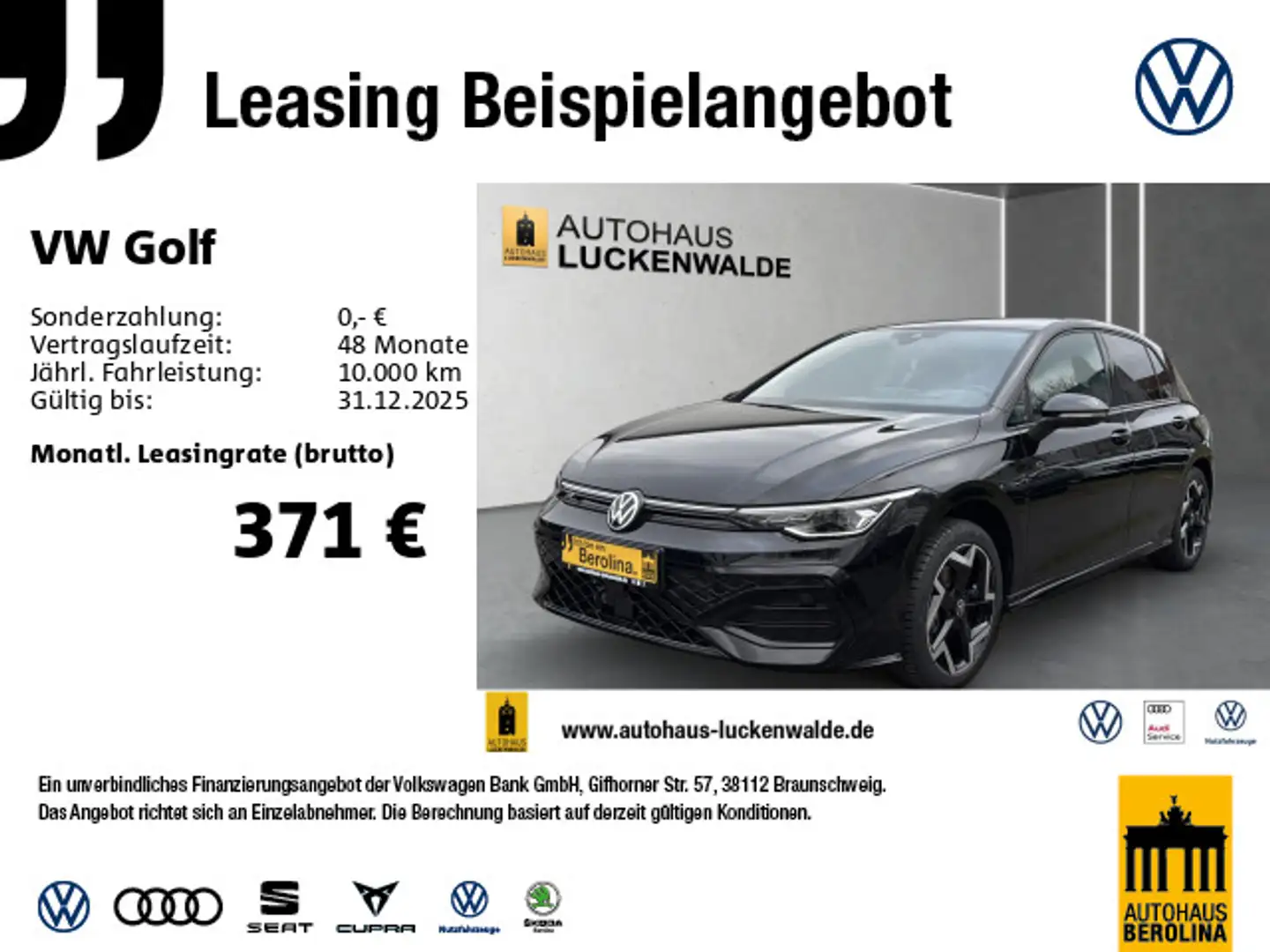Volkswagen Golf VIII 1.5 eTSI R-Line DSG *LED+*NAV*HuD*ACC* Noir - 1