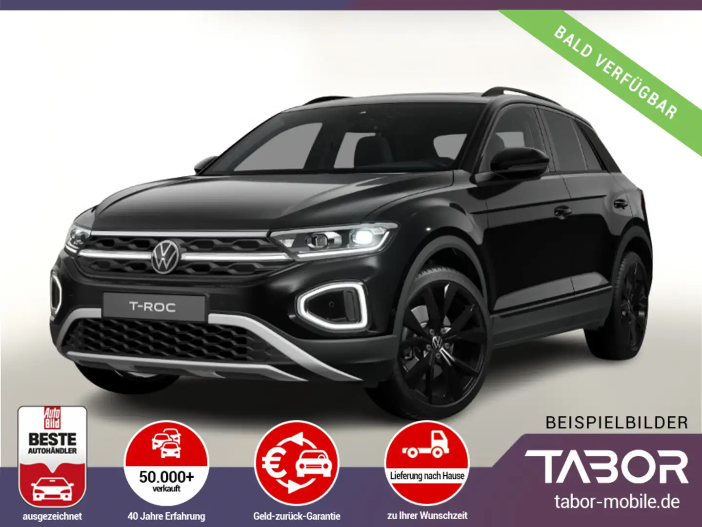 Volkswagen T-Roc 150 DSG Style Pano BlackP Matrix Nav EHK Schwarz - 2