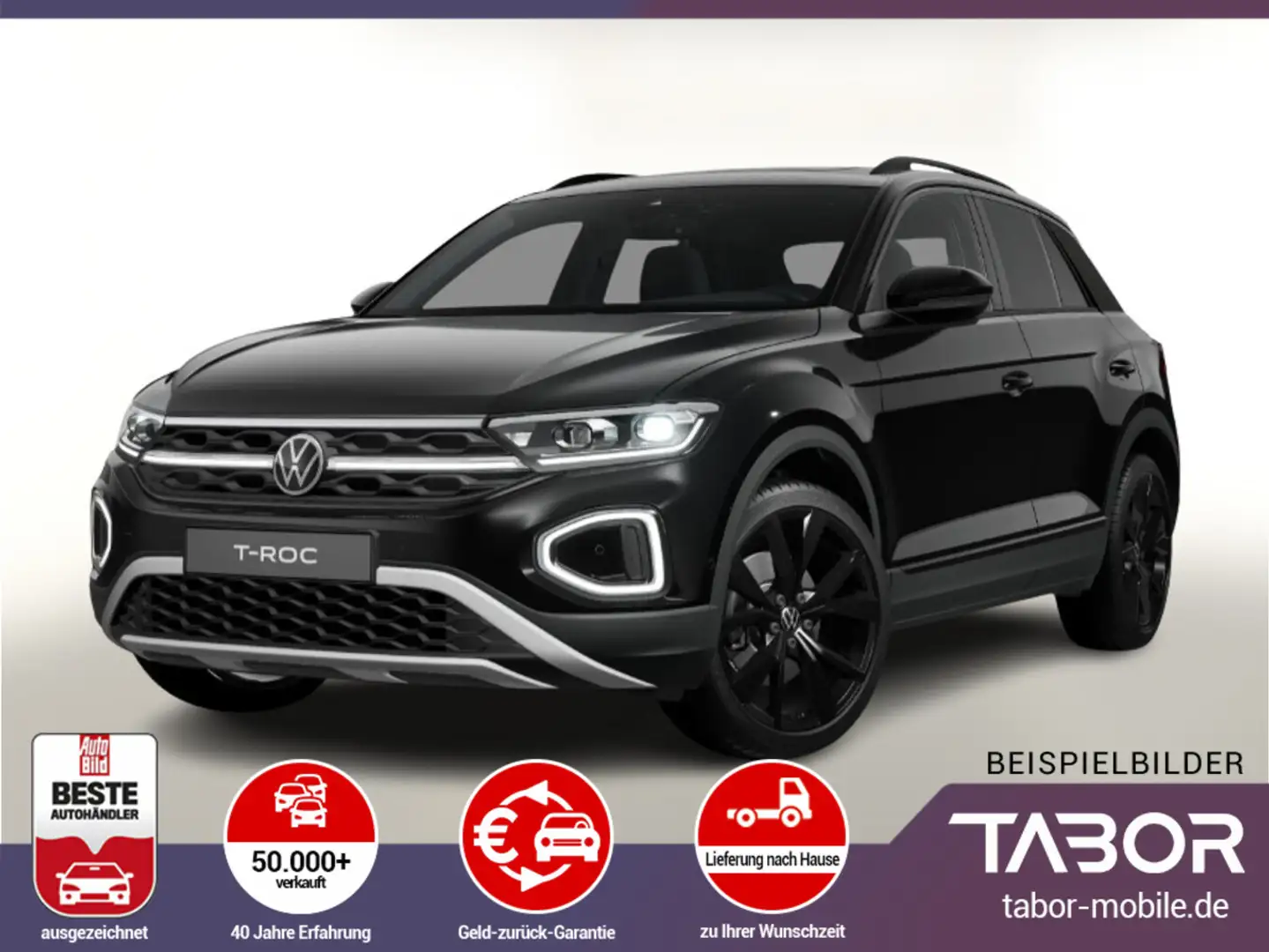 Volkswagen T-Roc 150 DSG Style Pano BlackP Matrix Nav EHK Schwarz - 1