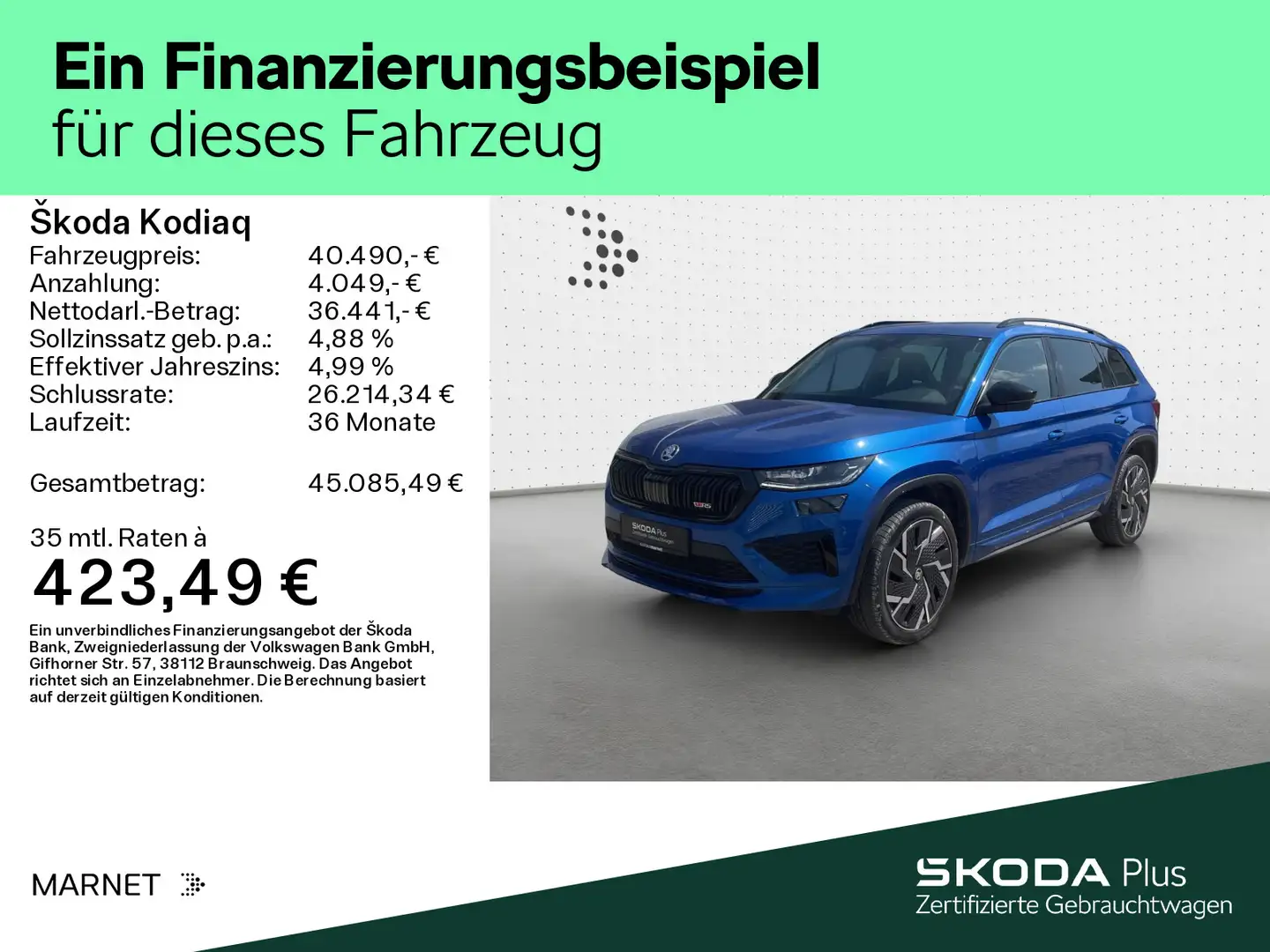 Skoda Kodiaq RS 2.0 TSI DSG 4x4 Navi*AHK*Pano*El.Heckk Blau - 2