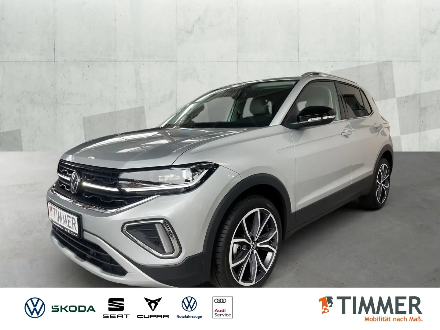 Volkswagen T-Cross 1.0 TSI DSG Style *AHK*AIR CARE*IQ.DRIVE*MATRIX* Silber - 1