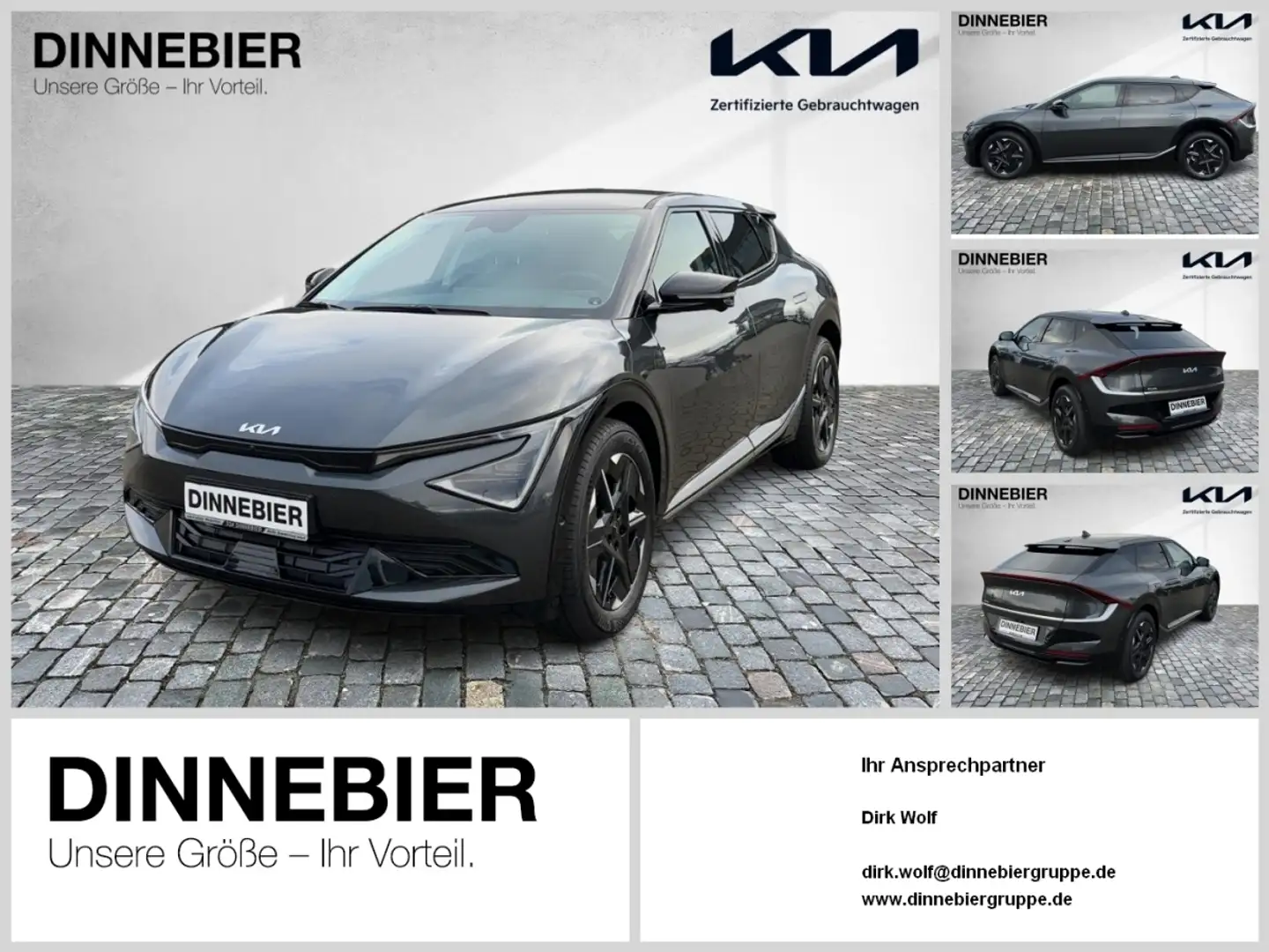 Kia EV6 Earth 84 kWh LED+360°Kamera+Navi+Headup Grigio - 1