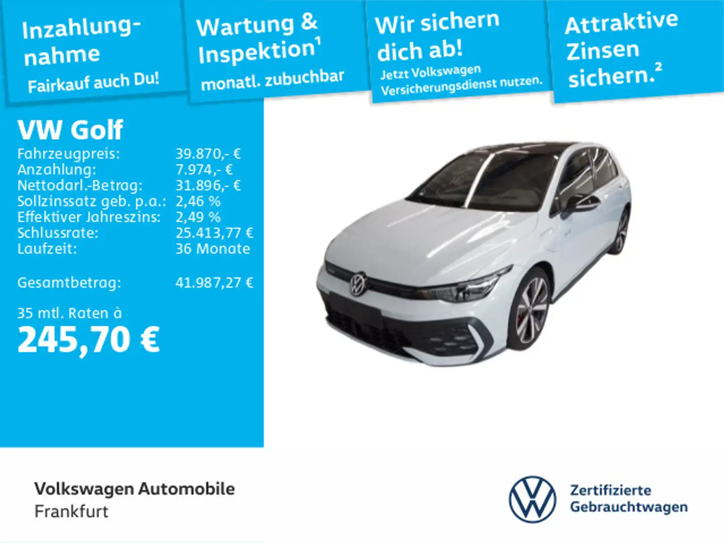 Volkswagen Golf GTE VIII 1.5 TSI DSG eHybrid GTE Black Style Pa Blau - 1