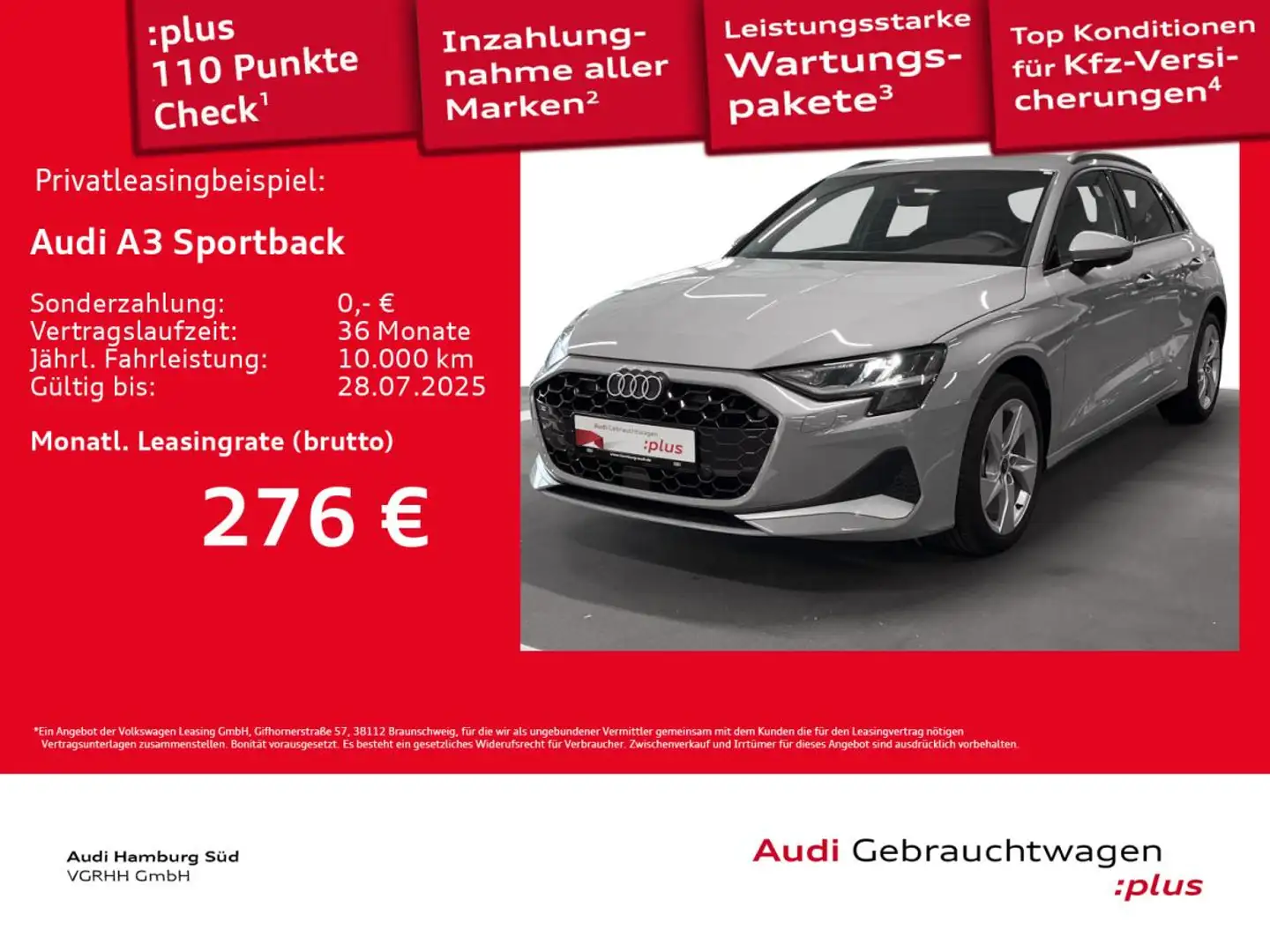 Audi A3 Sportback TFSI adv. S tronic FACELIFT/S LINE Grau - 1