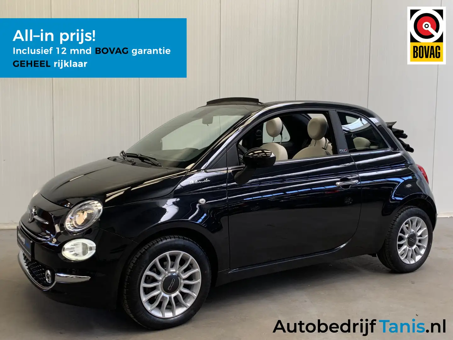Fiat 500C 1.0 Hybrid Dolcevita AIRCO/ECC-LMV-LEDER-CRUISE CO Negro - 1