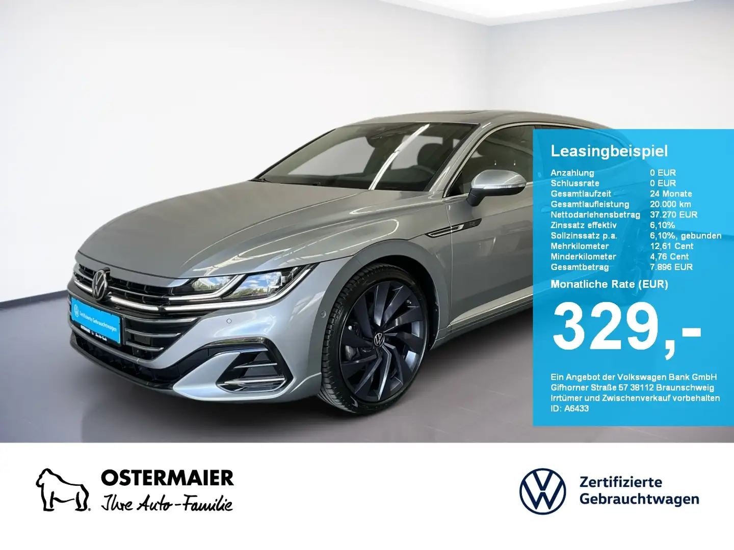 Volkswagen Arteon Shootingbrake R-LINE 2.0TDI 200PS DSG NP.76T ACC.5 Silber - 1
