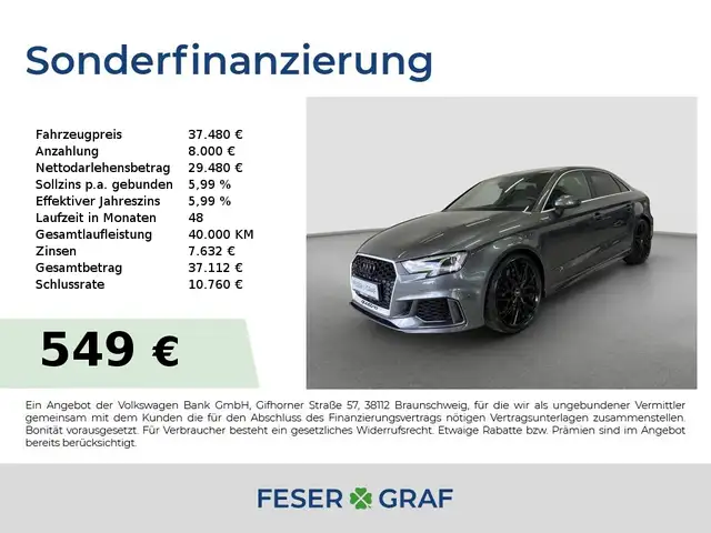 Audi RS3 MATRIX*RFK*PDC*NAVI*ACC*LEDER-Feinnappa*19"