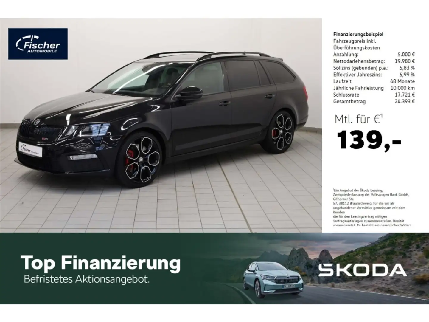 Skoda Octavia Combi 2.0 TSI RS Schwarz - 1