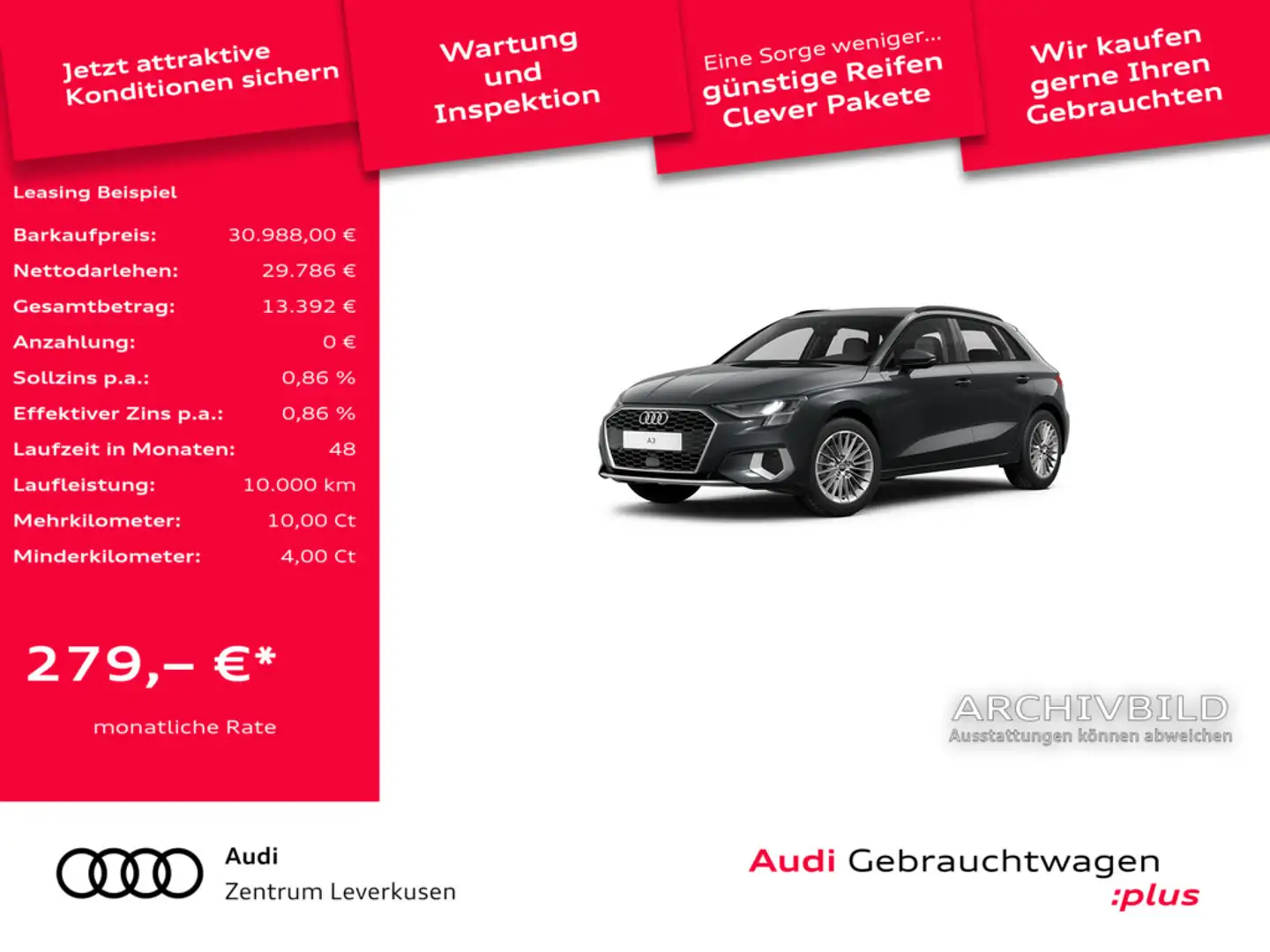 Audi A3 Sportback advanced S-TRON CARPLAY LED PDC ACC Schwarz - 1