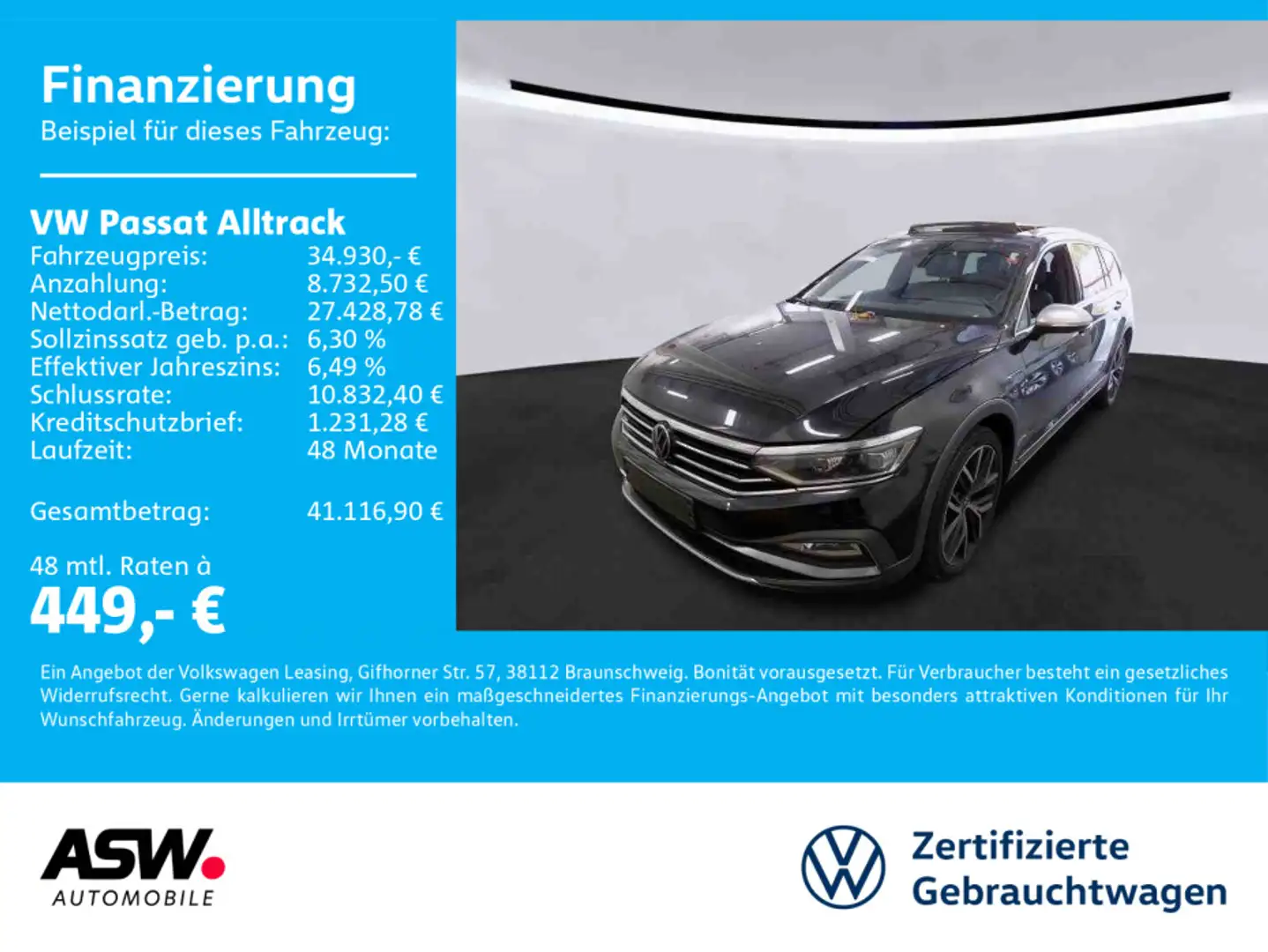 Volkswagen Passat Alltrack Passat Variant Alltrack 4M 2,0 TDI DSG AHK PANO Schwarz - 1