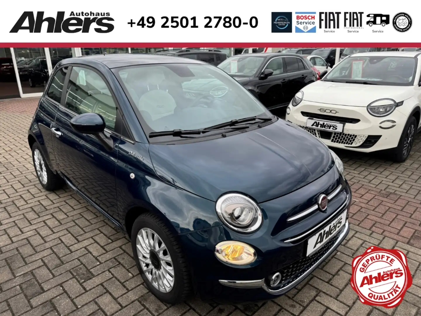 Fiat 500 Dolcevita+ALLWETTER+PANO+CARPLAY+LICHT+REGENSENSOR Blau - 1