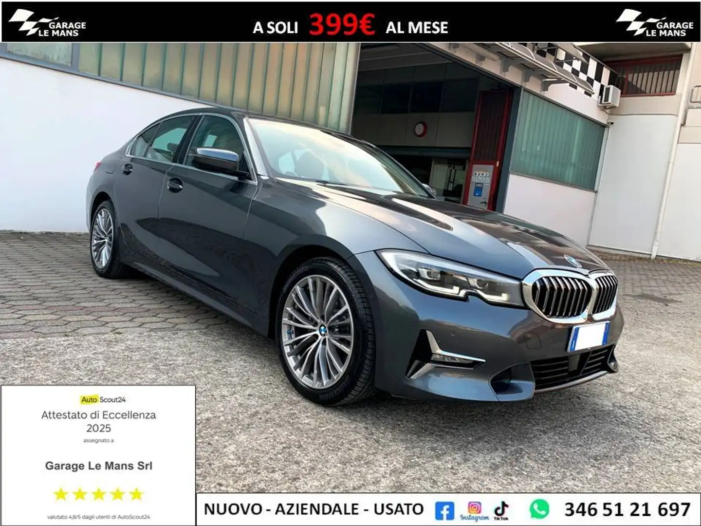 BMW 320 D XDRIVE LUXURY NAVI CARPLAY FULL LED CRUISE TELEC Grigio - 1