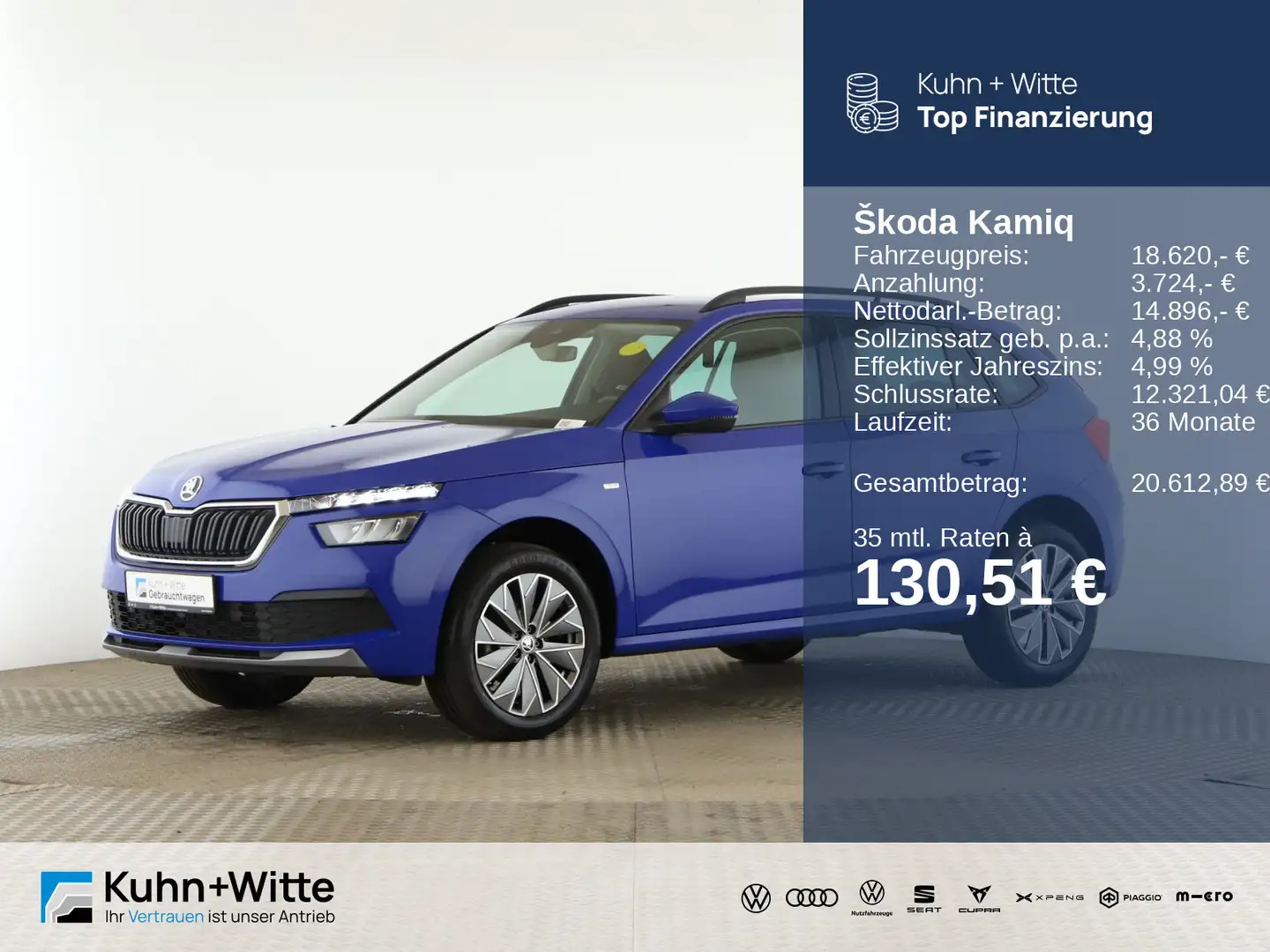 Skoda Kamiq 1.0 TSI Ambition *LED*PDC*SHZ*AppleCar* Blauw - 1