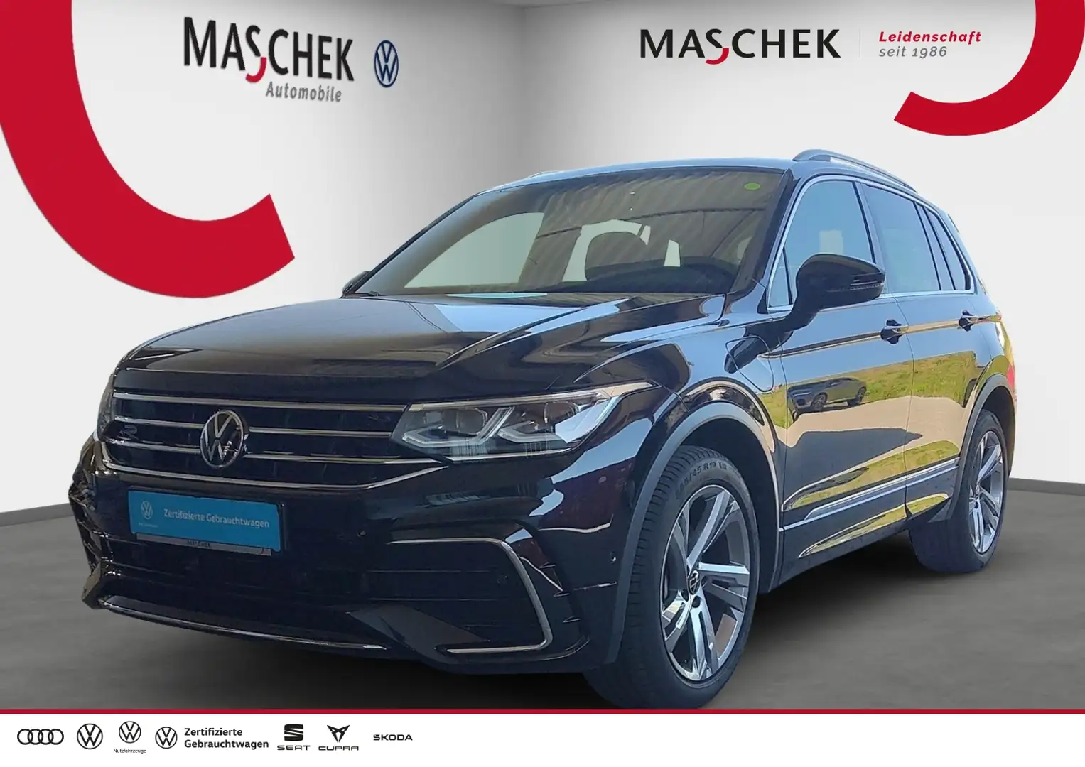 Volkswagen Tiguan R-Line eHybrid AHK Pano Kamera AHK 4xSHZ Schwarz - 1