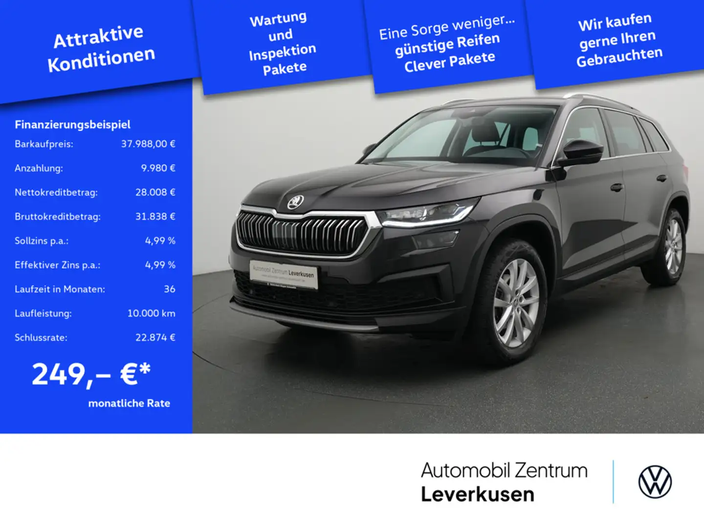 Skoda Kodiaq Style DSG MATRIX AHK MEMORY ACC LEDER Schwarz - 1