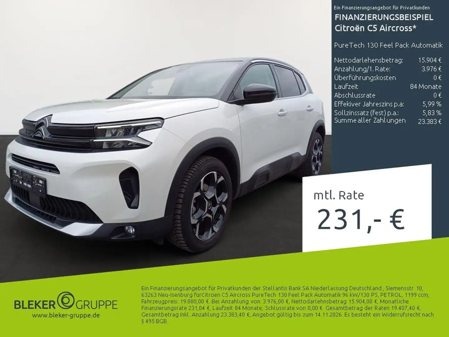 Citroen C5 Aircross PureTech 130 Feel Pack Automatik Blanc - 1
