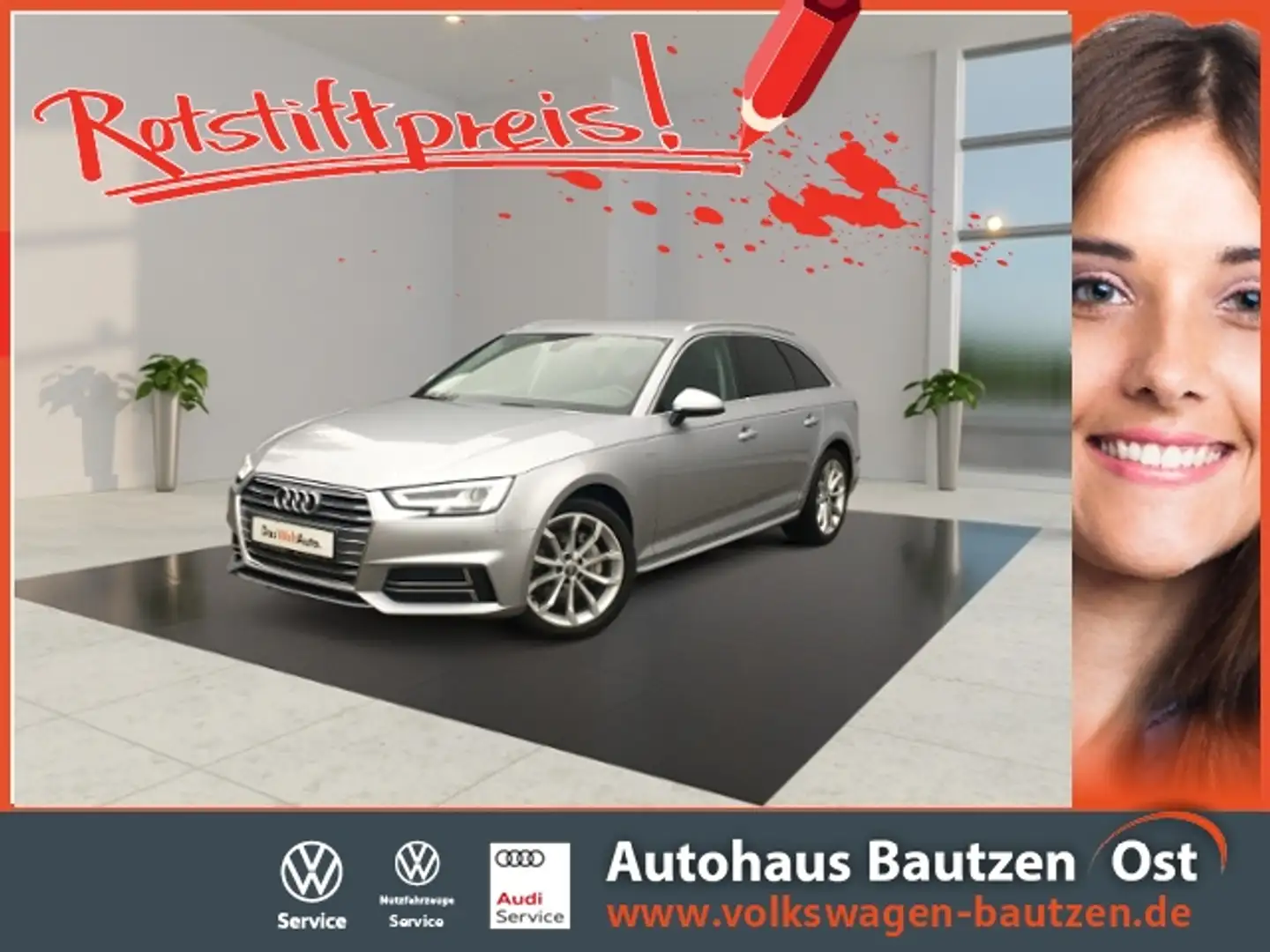Audi A4 Avant Sport 3.0 TDI quattro S-tr. S-line Selectio Silber - 1