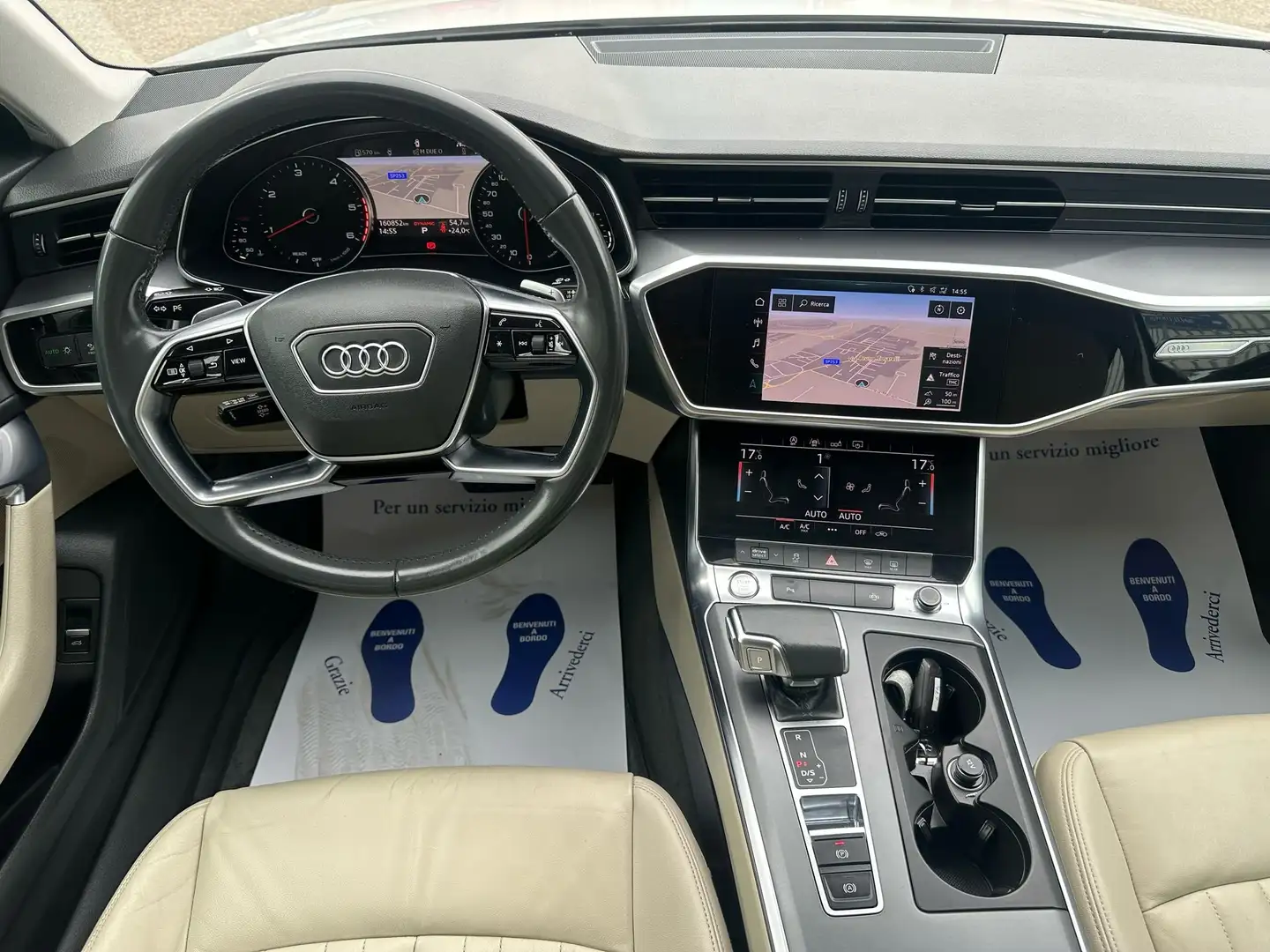 Audi A6 A6 Avant 40 2.0 tdi mhev Design PELLE TOTALE Bianco - 2