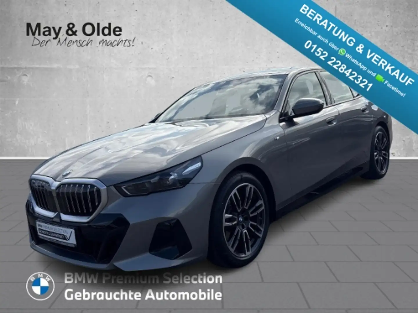 BMW 520 d M Sport HUD AHK 360° PANO NAV H/K LED ACC Grigio - 1
