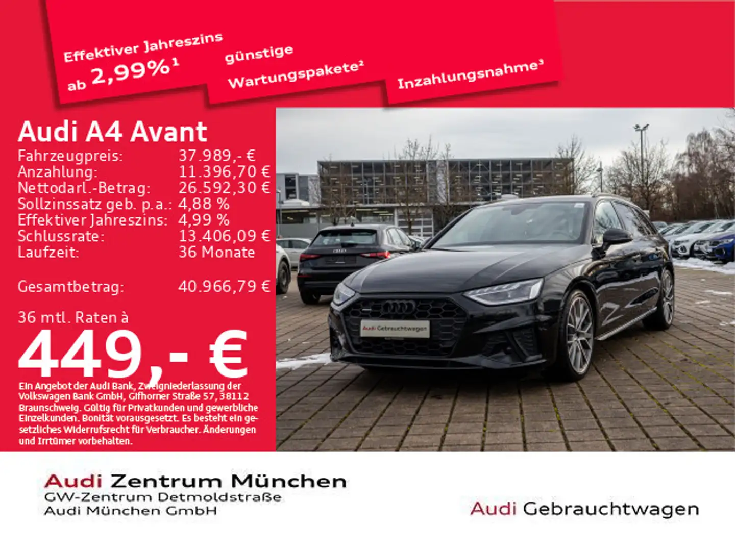 Audi A4 40 TDI qu. S tronic S line competition Schwarz - 1