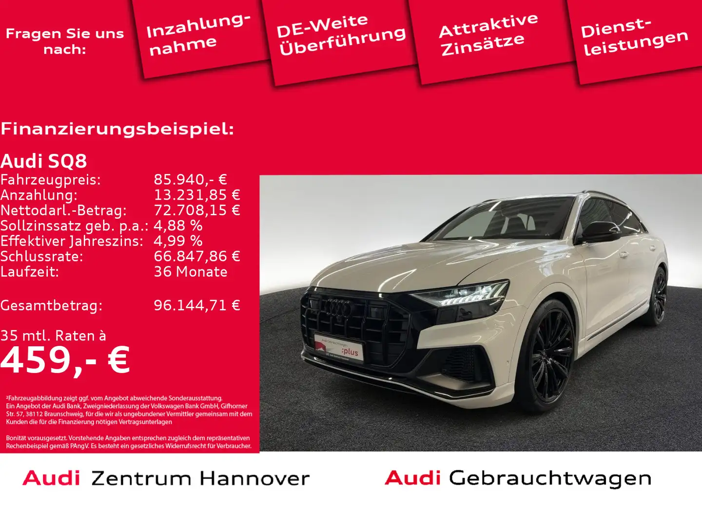 Audi SQ8 4.0 TFSI quattro competition+ Head-Up Standh Weiß - 1