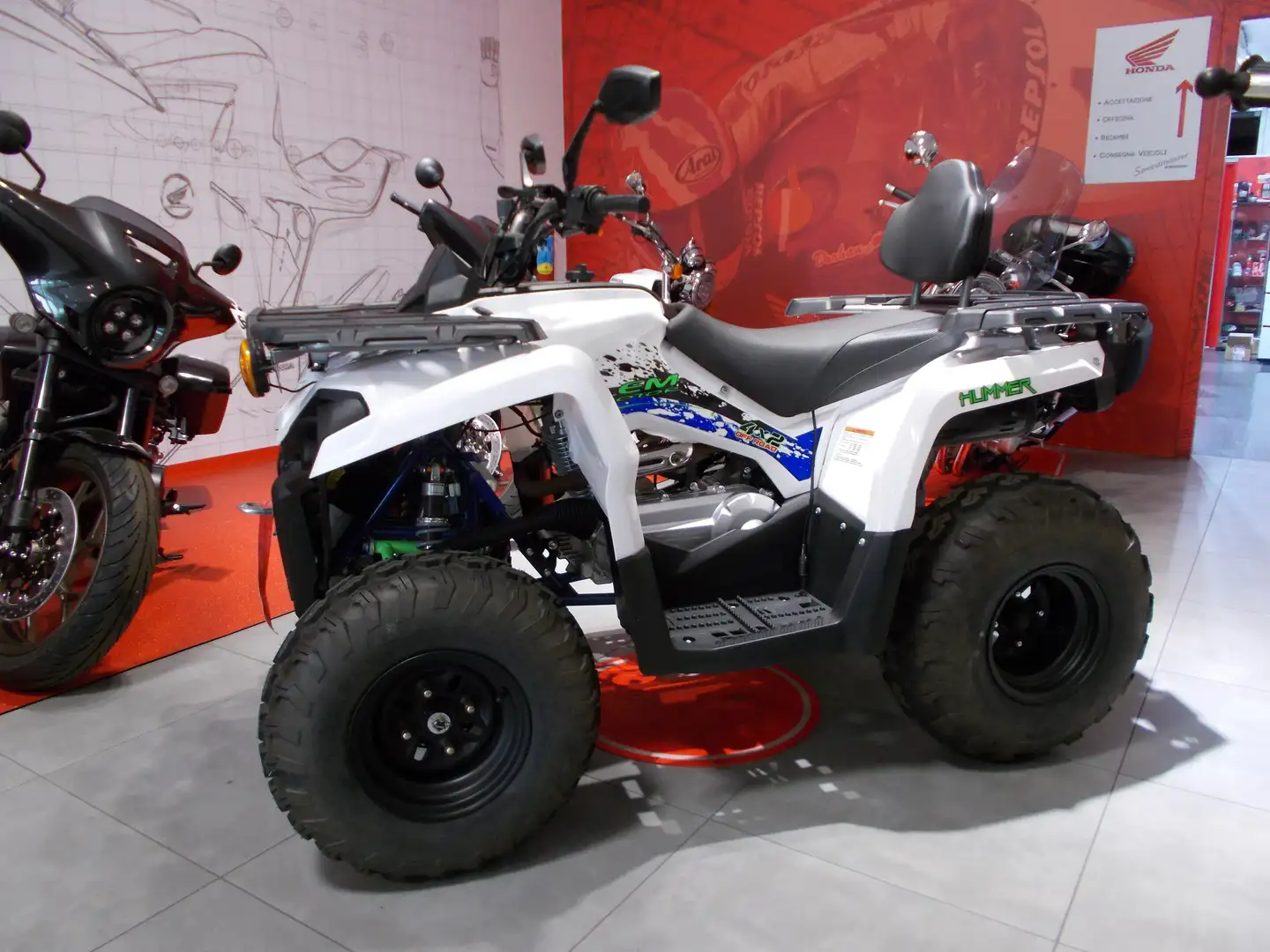 LEM Quad Hummer 200cc targabile E4 Alb - 1