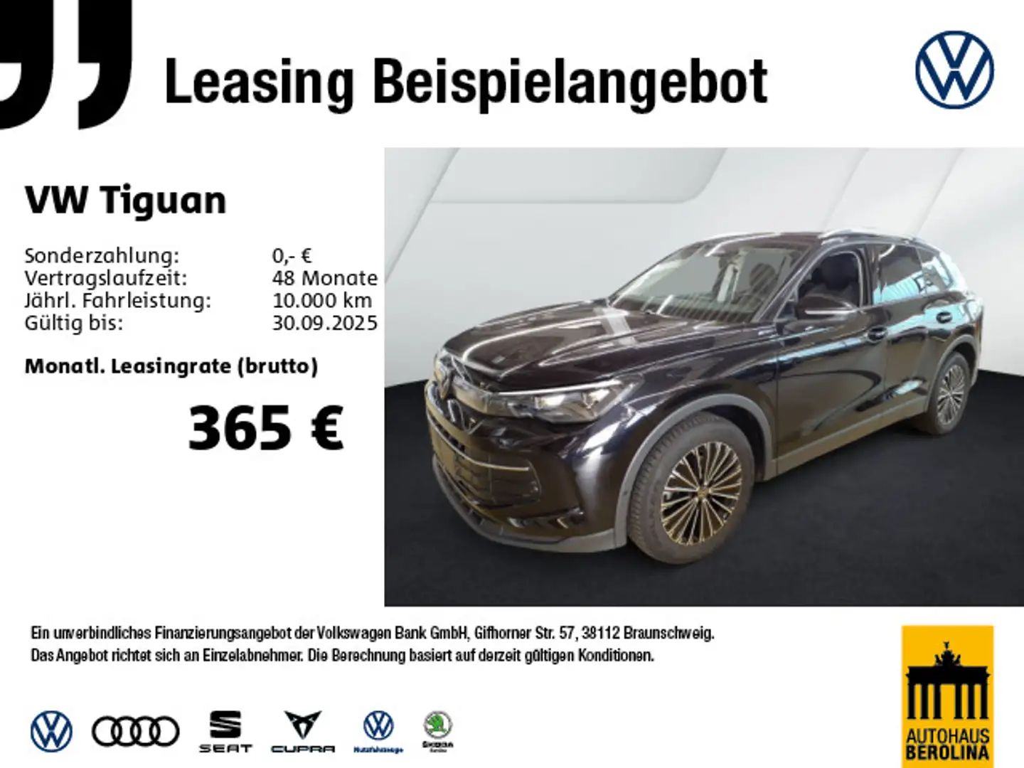 Volkswagen Tiguan 1.5 eTSI Life DSG *LED+*AHK*ACC*NAV*SHZ* Schwarz - 1