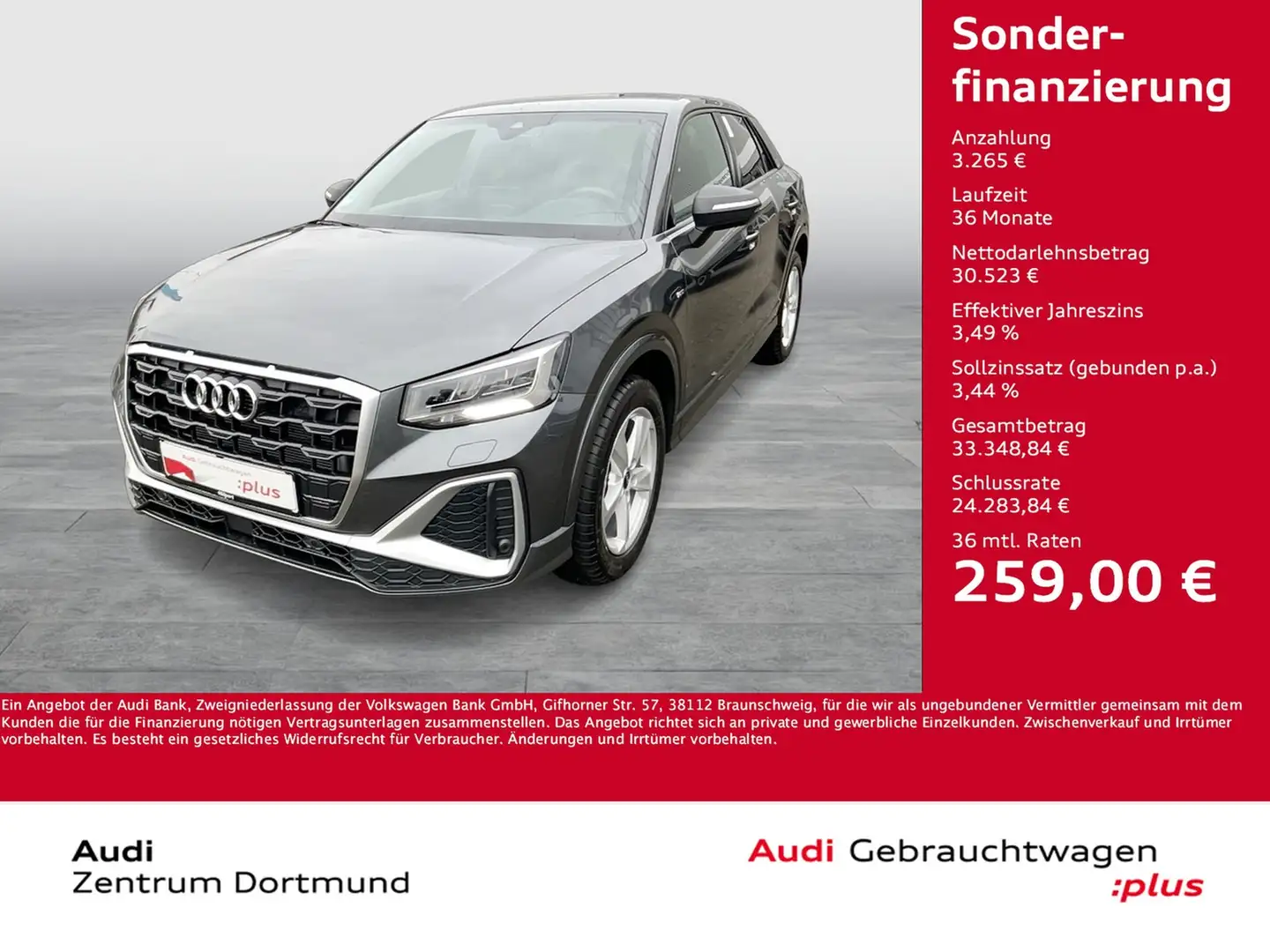 Audi Q2 35 S LINE AHK CAM E-KLAPPE NAVI+ LM17 SITZHZ. Grau - 1