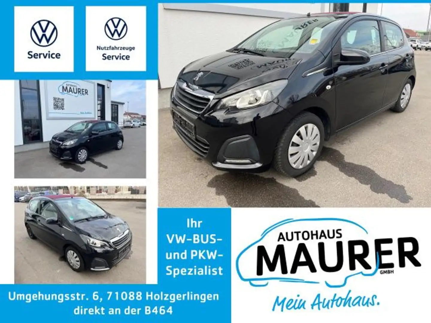 Peugeot 108 VTI 68 Active Faltdach Klima Bluetooth Radio Schwarz - 1