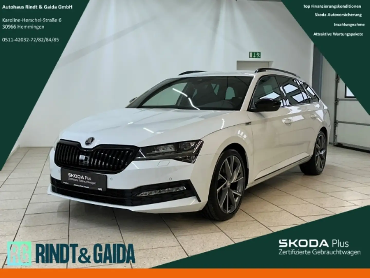 Skoda Superb Combi 2.0 TDI DSG SportLine Matrix Navi ACC Weiß - 1