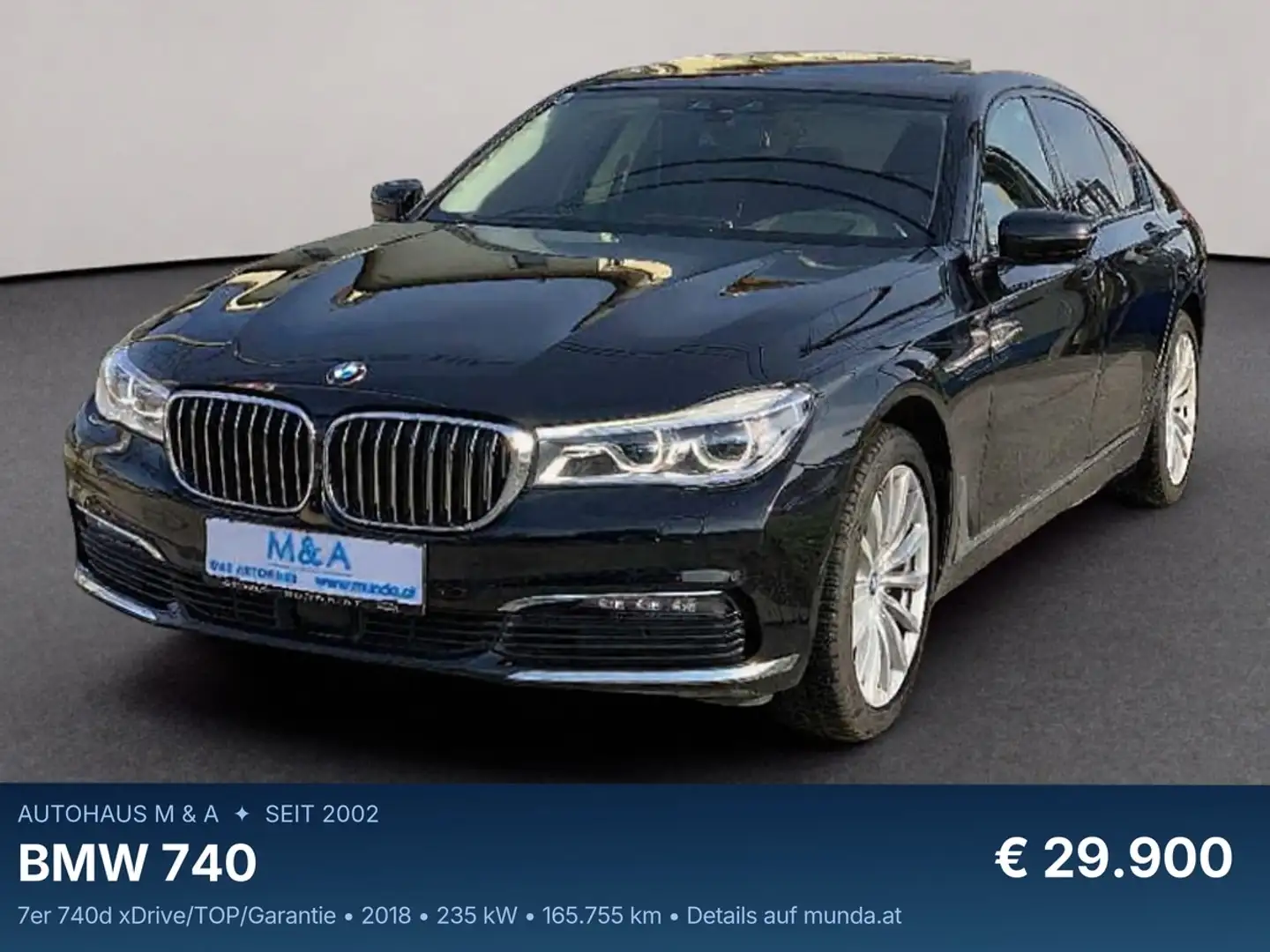 BMW 740 7er 740d xDrive/TOP/Garantie Schwarz - 1