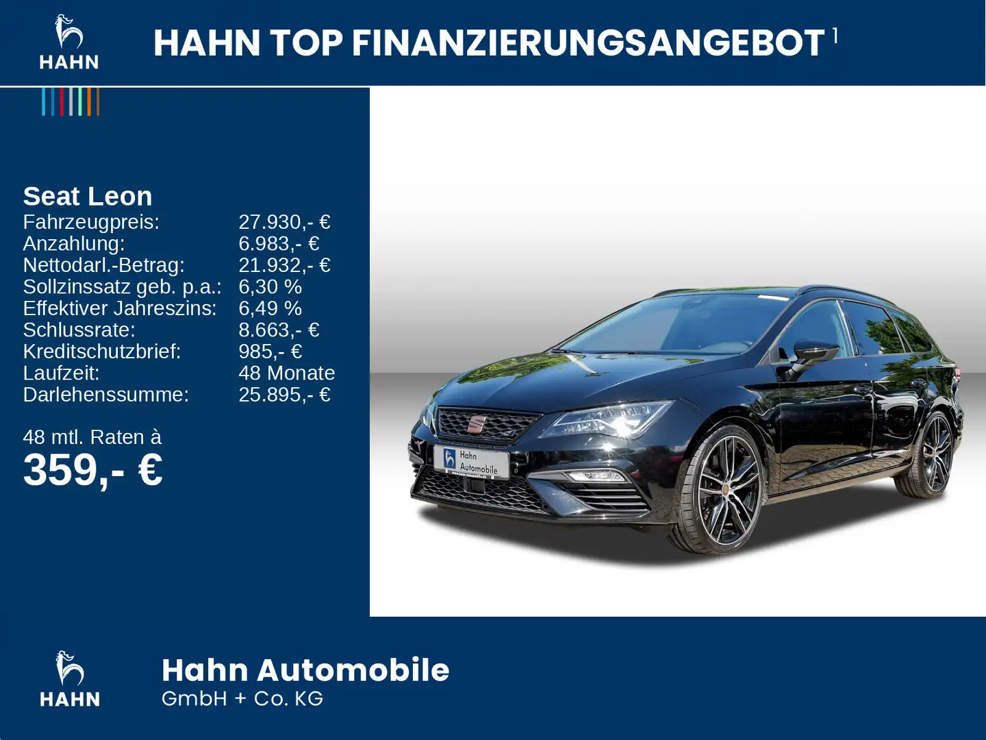 SEAT Leon Sportstourer Cupra 300 2.0TSI DSG 4Drive DC Schwarz - 2