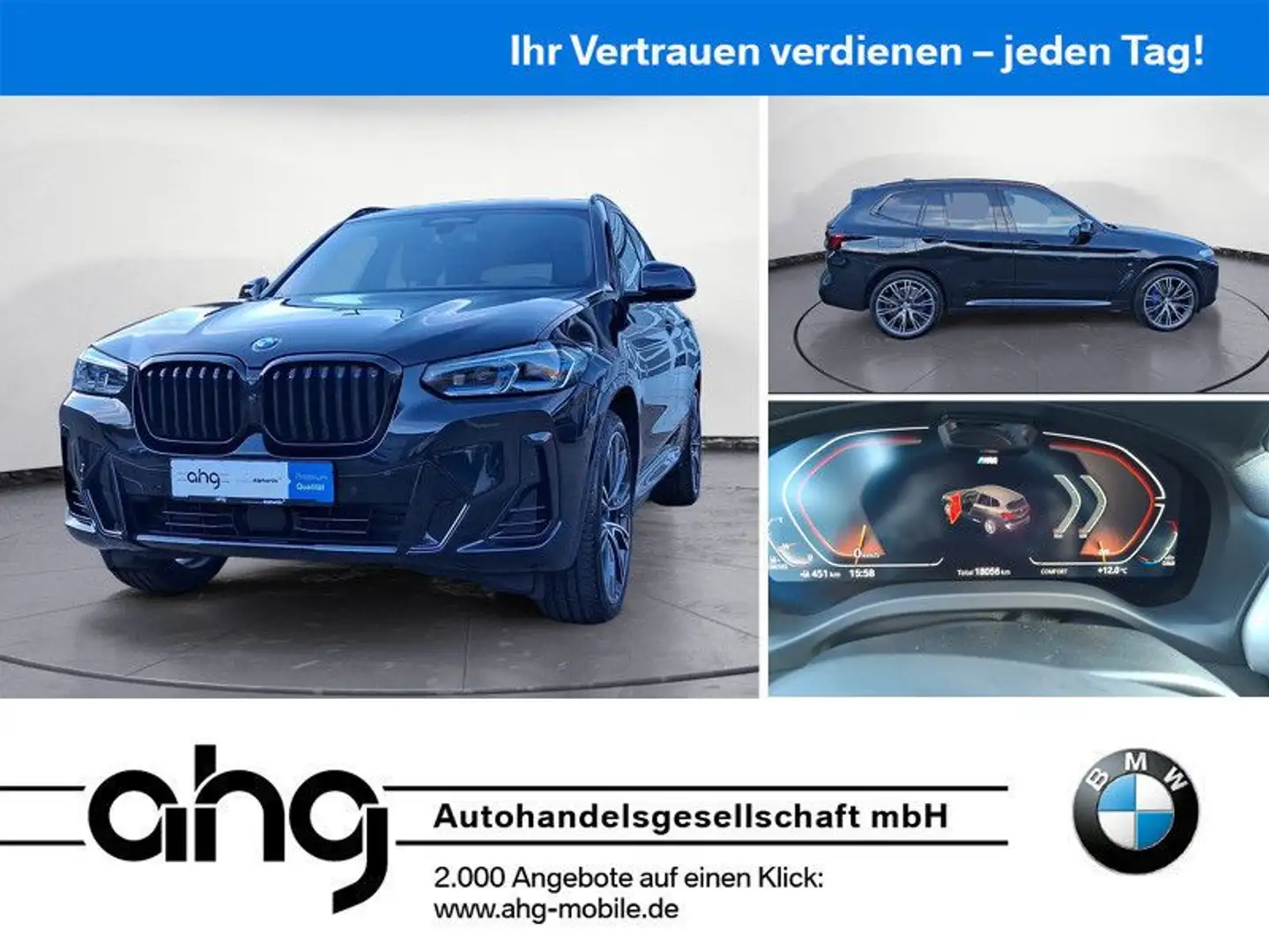 BMW X3 xDrive30d M-Sport AHK Shadow-Line, M-Sportbre Schwarz - 1