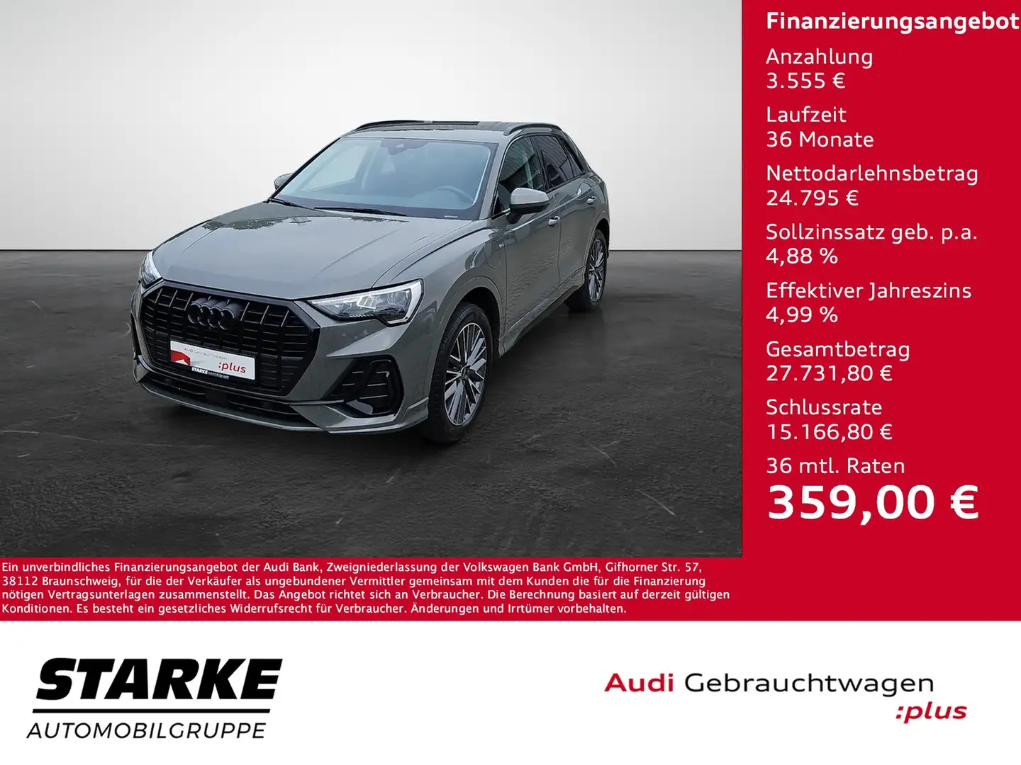 Audi Q3 45 TFSI e S tronic S line NaviPlus AHK APS-Plus... Grau - 1