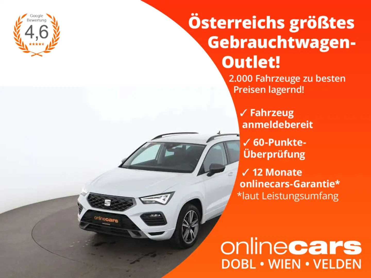 SEAT Ateca 1.5 TSI FR Aut LED RADAR NAVI ASSIST PDC Biały - 1