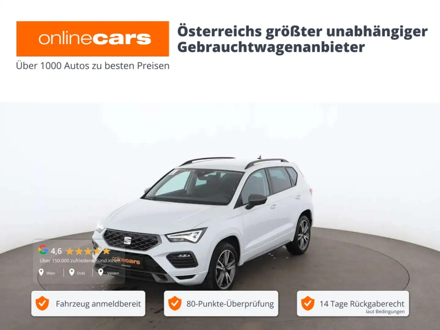 SEAT Ateca 1.5 TSI FR Aut LED RADAR NAVI ASSIST PDC Weiß - 1