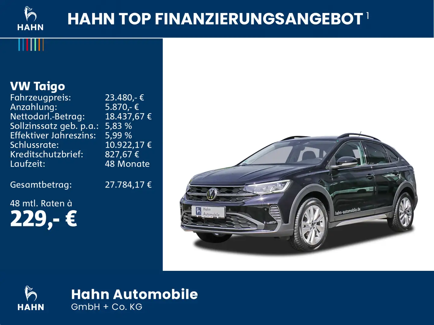 Volkswagen Taigo GOAL 1,0 l TSI 116 PS DSG Ganzjahresreifen Schwarz - 2
