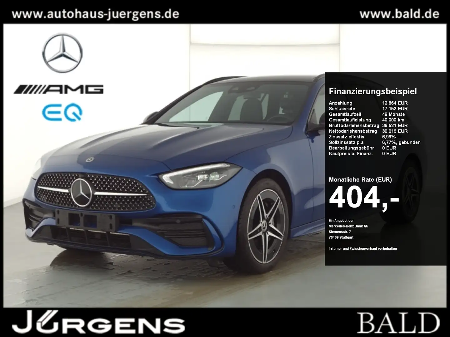 Mercedes-Benz C 300 e T AMG-Sport/LED/360/Pano/Distr/Night/18" Blu/Azzurro - 1