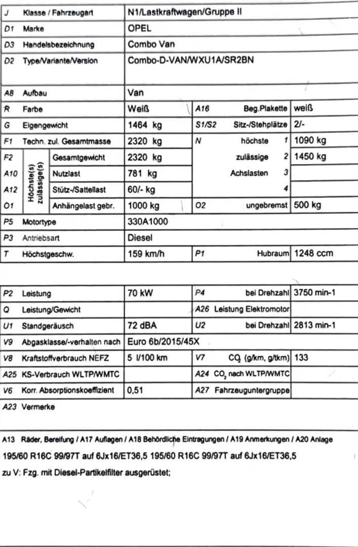 Opel Combo Combo L1H1 1,3 CDTI Ecotec erhöhte Nutzlast Weiß - 2