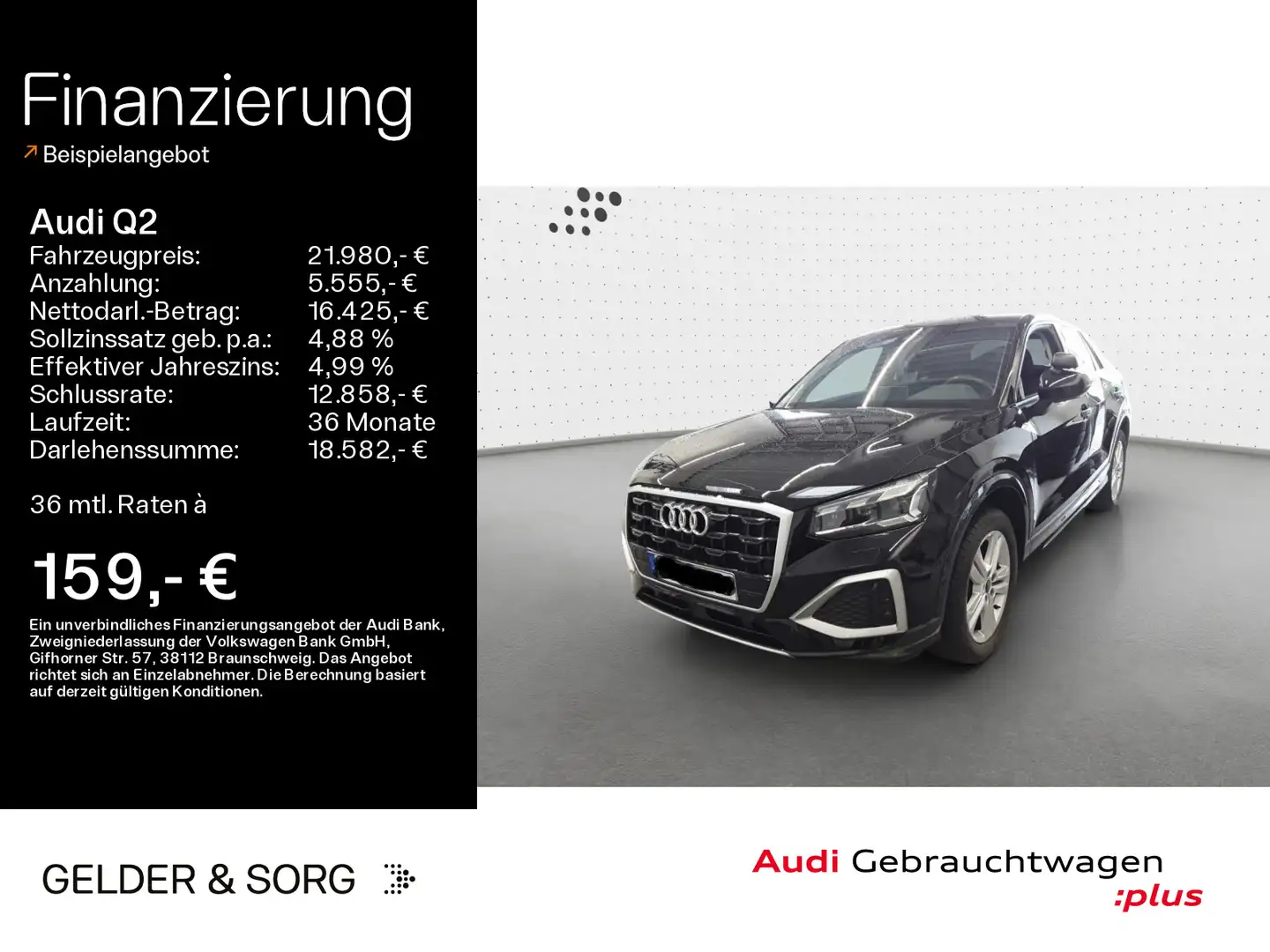 Audi Q2 advanced 30 TDI AHK*Virtual*LED*RFK*Sound Schwarz - 1