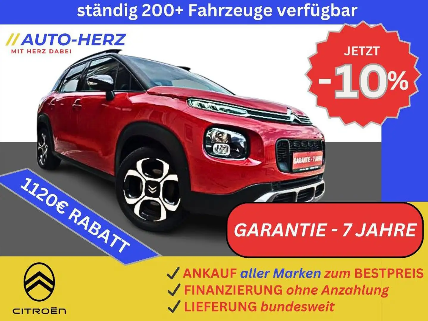 Citroen C3 Aircross Shine Sitzh+PDC+Klimaaut+Navi+Kamera Rot - 1