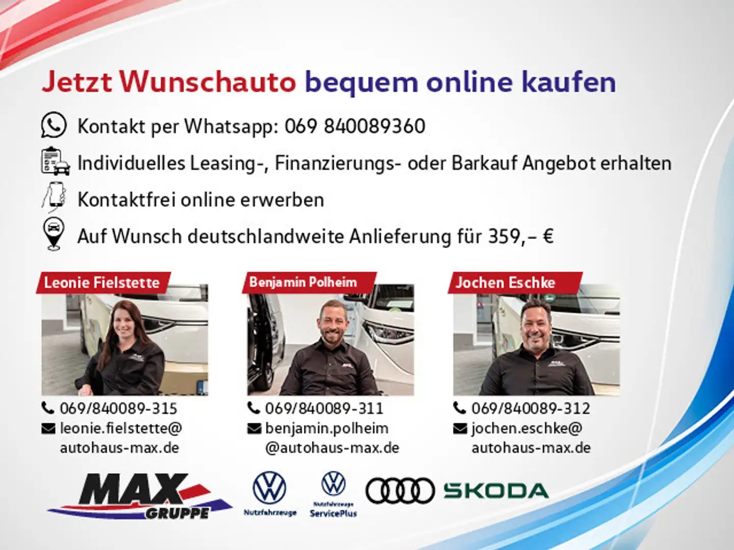 Volkswagen Caddy "Cargo" 2.0 TDI 75 kW PDC HINTEN KLIMA TEM Weiß - 2