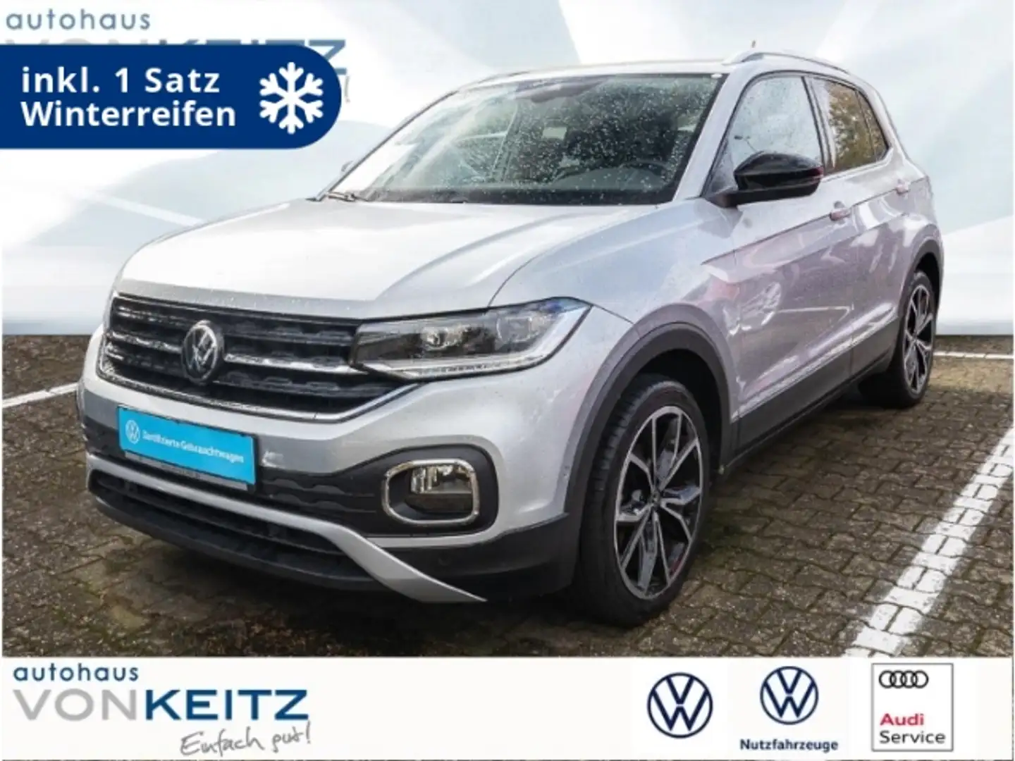 Volkswagen T-Cross 1.0 TSI DSG Style +RFK+WR+PDC+KLIMA+LED+ Silber - 1