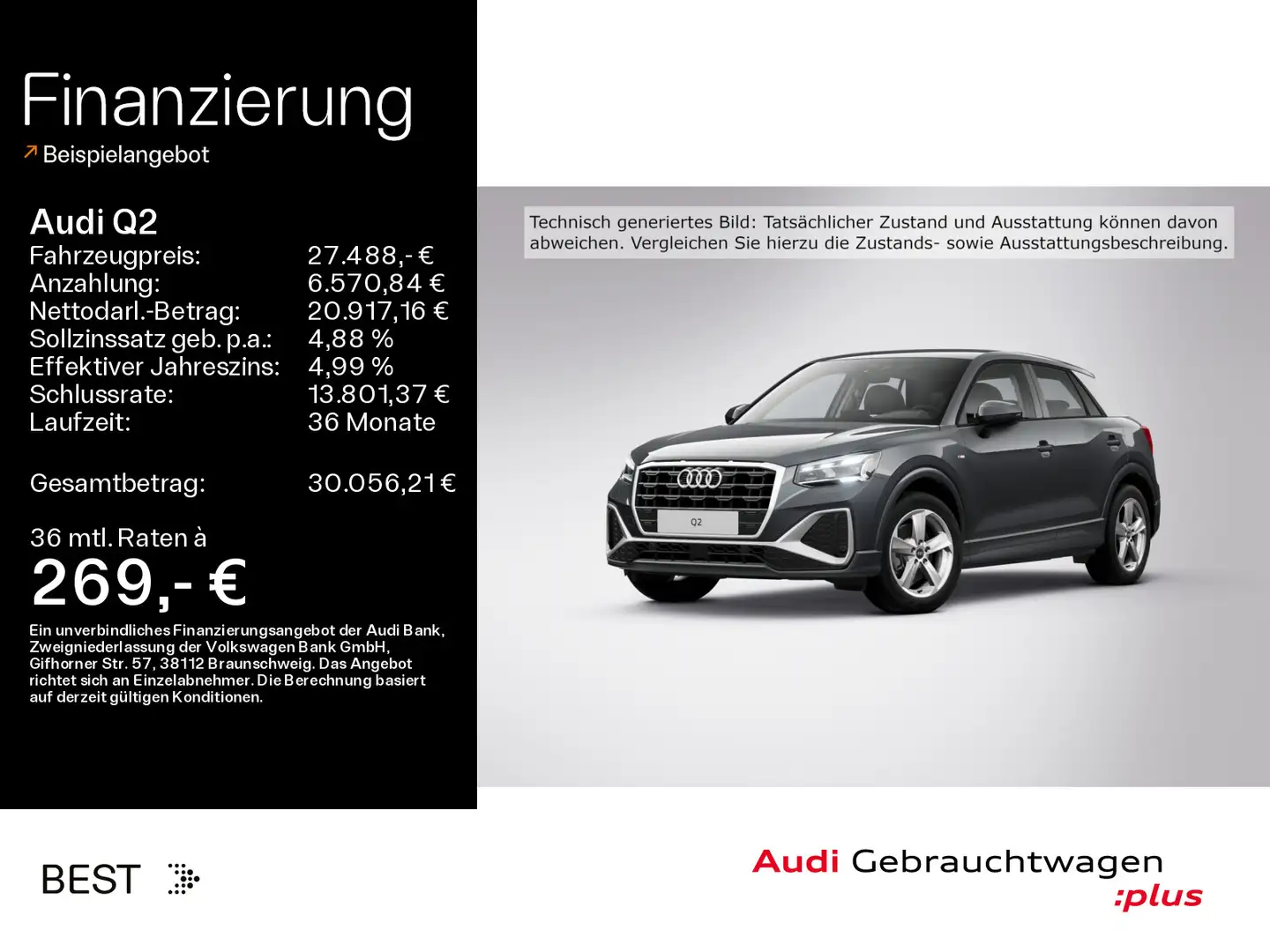 Audi Q2 S line 35 TDI Matrix*Assist*Navi*Kamera Grau - 1