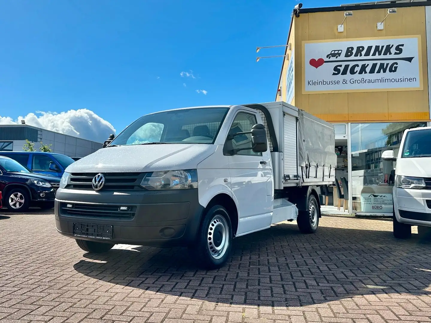 Volkswagen T5 Pritsche/Kipper/Plane+Spriegel/Benzin+CNG Weiß - 1