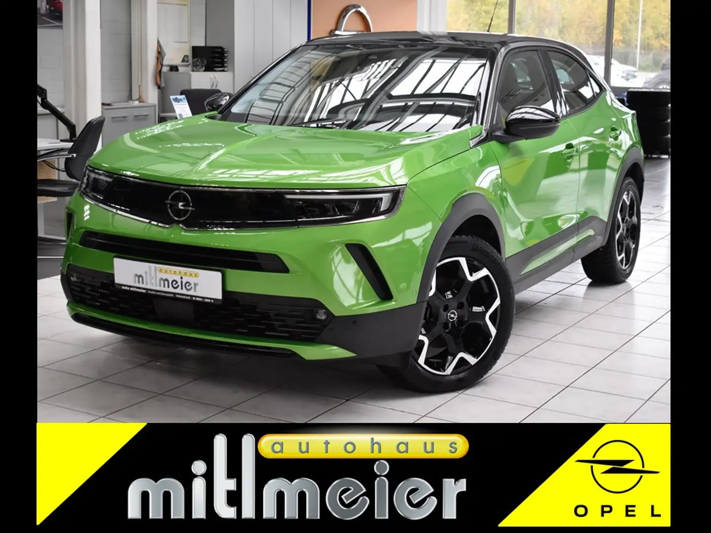 Opel Mokka-E Elegance 11kW OBC LED Kam. Winterbereift Grün - 1