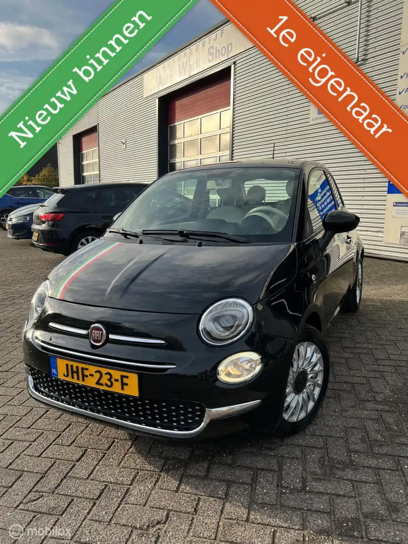 Fiat 500 1.0 Hybrid Lounge/Big Navi/Carplay/DAB/Airco/Cruis Zwart - 2